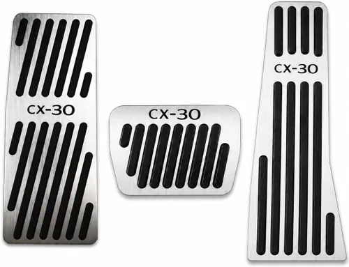 Miniatura 13 de Cubiertas de pedal de acelerador de gas de aleación de aluminio, accesorios interiores antideslizantes sin perforación, pedal de freno Pastillas