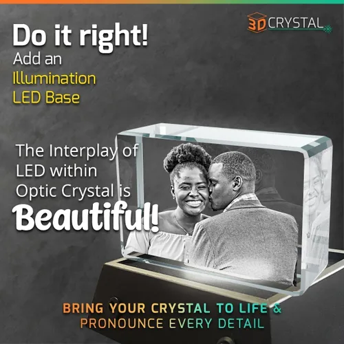 Miniatura 3 de Foto 3D personalizada grabada con láser en forma rectangular de cristal para cumpleaños, aniversario, regalos de boda, San Valentín, Navidad