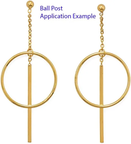 Miniatura 4 de Adabele 40 aretes hipoalergénicos de 0.157 in, anillo cerrado de bola de 0.157 in, 40 piezas en la parte trasera de tuerca chapada en oro amarillo
