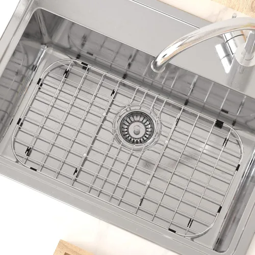 SANNO Rejilla de fregadero de cocina de acero inoxidable para fregadero de cocina, protector de fregadero de rejilla para la parte inferior del