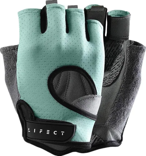 LIFECT Freedom - Guantes de entrenamiento para levantamiento de pesas que cubre los nudillos, guantes cortos sin dedos con dorso curvo abierto para