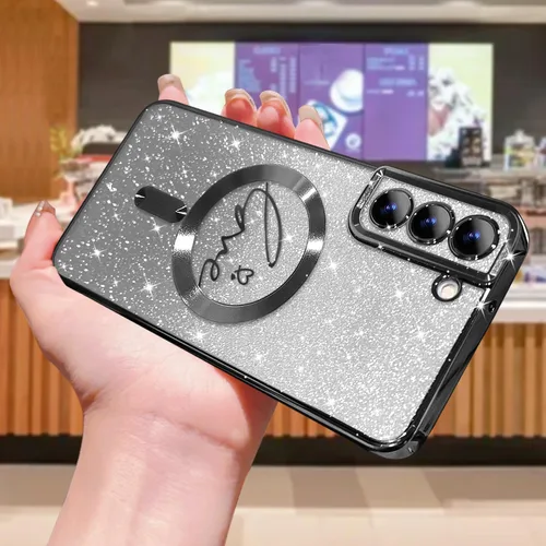 Miniatura 30 de ZONRW - Funda para Samsung Galaxy S22 Ultra magnética, para mujeres y niñas, cubierta trasera suave, lujosa, con corazón de amor, bling, degradado