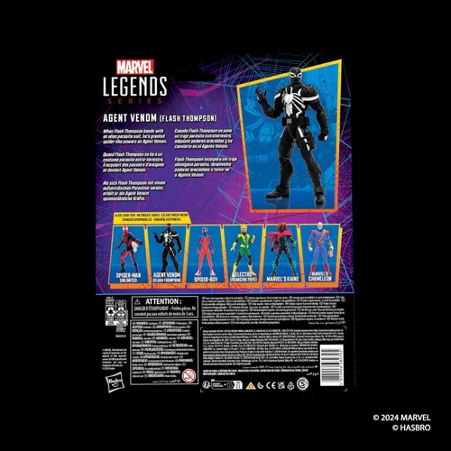 Miniatura 10 de Serie Marvel Legends Agente Venom (Flash Thompson), Figura de acción coleccionable de cómics retro a escala de 6 pulgadas