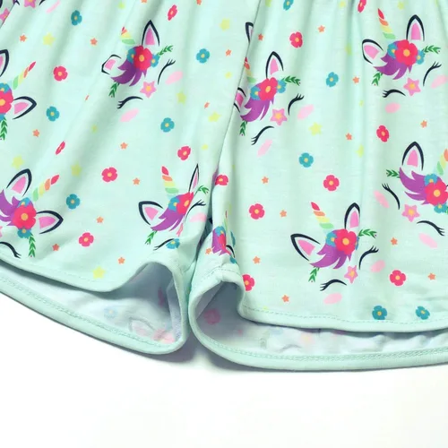 Miniatura 5 de QPANCY Pijamas a juego para niñas y muñecas de unicornio ropa de dormir de algodón de verano