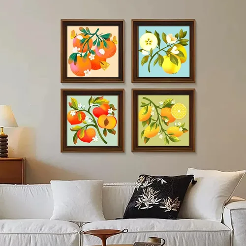 Miniatura 4 de Gamteldot 4 piezas de kits de arte de diamante de frutas para adultos - kits de pintura de diamante 5D con herramientas completas de bricolaje