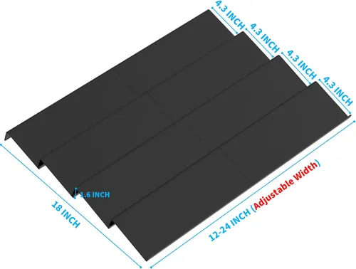 Miniatura 2 de Sezanrpt Organizador de cajones de especias de acrílico, ajustable de 12 a 24 pulgadas de ancho, estante organizador de especias de 4 niveles