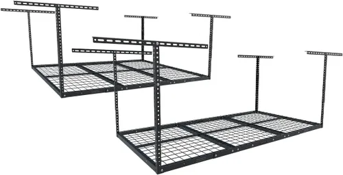 Miniatura 12 de FLEXIMOUNTS Pro 4x8 Estante de almacenamiento para el techo del garaje, sistema de organización de almacenamiento ajustable, estantes de Negro