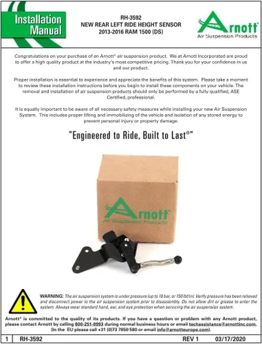 Miniatura 5 de Arnott - Sensor de altura trasera LT Ride 13-14 Ram 1500 (DS) (RH-3592)