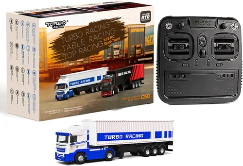 Miniatura 19 de FLYCOLOR Turbo Racing 1:76 C82 RC Truck Car Full Proporciontional RC Mini Sports Car Control remoto para adultos Regalo (negro)