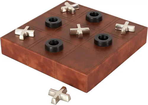 Miniatura 8 de Deco 79 Juego de plástico acrílico Tic Tac Toe con piezas plateadas, 12 "x 12" x 1", transparente