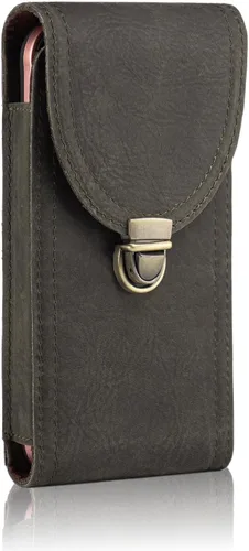 Miniatura 9 de Funda de cuero genuino para iPhone 17 Pro Max 16 Pro Max 15 Pro Max 14 Pro Max Samsung S24 Ultra S25 Ultra Funda para cinturón con clip para Marrón