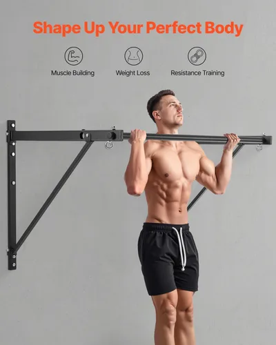 Miniatura 3 de VEVOR Pull Up Bar, Multi-Grip Wall Mounted Pull Ups, 50 in Width Multifunctional Chin Up Training Station, Heavy Duty Steel Upper Body Workout Bars