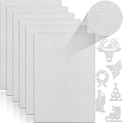 Miniatura 8 de 24 hojas de papel de cartulina con purpurina negra, A4, papel brillante premium para álbumes de recortes, proyectos de bricolaje, decoración