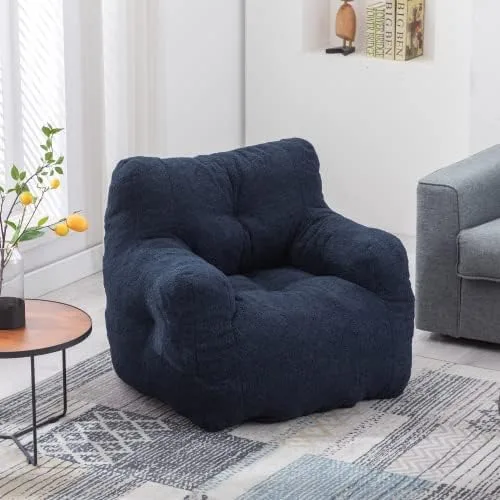 Miniatura 10 de anwickjeff Sillones puf, puf de relleno suave copetudo con relleno, sofá perezoso esponjoso, tumbona imperial gigante para dormitorio, sala de estar