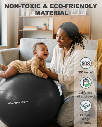 Miniatura 5 de Trideer Pelota de ejercicio para yoga, pilates y fitness. Equipo de pelota de estabilidad para gimnasio en casa y silla de oficina, accesorios