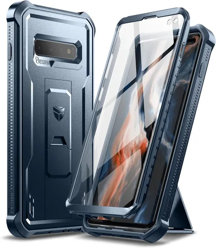 Miniatura 12 de Dexnor Funda para Samsung Galaxy S10+ Plus, [protector de pantalla y soporte integrados] Protección de grado militar resistente a prueba de golpes