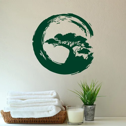 Miniatura 3 de Vinilo adhesivo para pared, diseño de árbol bonsái, diseño japonés zen, decoración grande (g8184), color negro