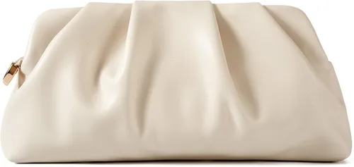 Miniatura 9 de Bolsa de noche para mujer, cartera tipo clutch con fruncidos, con cadena metálica desmontable, bolsa de hombro cruzada