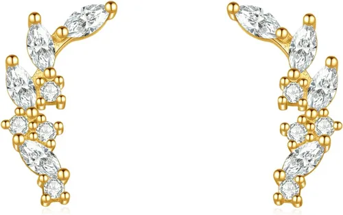 Miniatura 5 de Rnivida Aretes tipo dormilona de plata de ley 925, hipoalergénicos, pequeños aretes de circonita cúbica para mujer