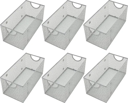 Miniatura 12 de YBM Home Organizador de despensa de cocina, cesta de alambre para estantes, armarios, despensa, encimera, cesta de almacenamiento abierta de malla