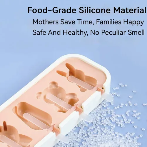 Miniatura 2 de Juego de 4 moldes para hacer paletas de helados, moldes para hacer helados, accesorios de cocina, fácil liberación, leche materna, reutilizable, sin