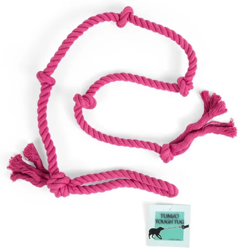 Miniatura 6 de Tumbo Juguete de cuerda de tirón resistente para perros (juguete de cuerda fuerte y duradero de 5 pies de largo con asa) Juguete para perros TUG of