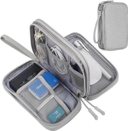 Miniatura 12 de CAAORDKSO Bolsa Organizadora de Electrónicos para Viaje, Estuche Pequeño Organizador de Cables Impermeable, Bolsa de Accesorios, Estuche Electrónico
