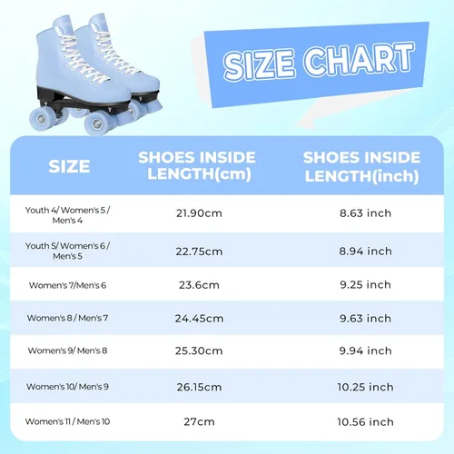 Miniatura 6 de Nattork Patines de ruedas para mujeres, para exteriores, interiores, cuatro ruedas, divertidos y modernos, para hombres, niñas y niños, color azul