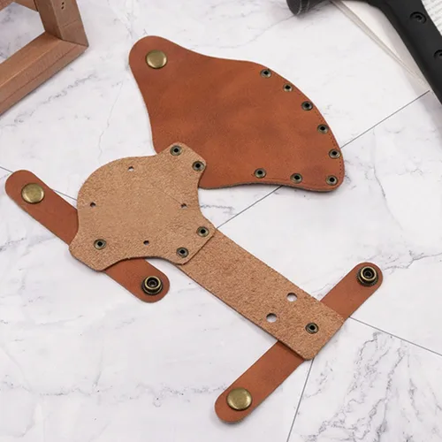 Miniatura 4 de Funda de cuero para hacha, funda duradera para cabeza de hacha con múltiples broches para un transporte seguro del hacha, cubierta de cuero rústico