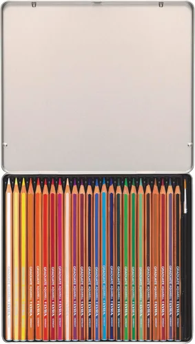 Miniatura 2 de Lyra Graduate Aquarell - Lápices de acuarela, 24 colores surtidos con pincel, lata de metal