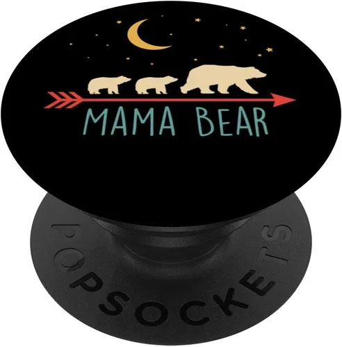 Mama Bear - Oso de mamá con 2 cubos de enchufe retro – PopSockets Grip y soporte para teléfonos y tabletas