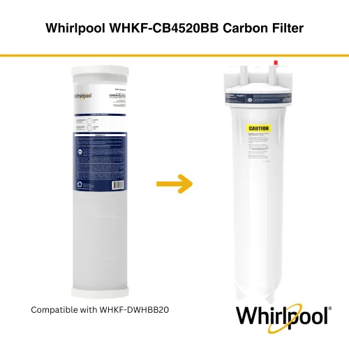 Miniatura 5 de Whirlpool Carcasa de filtro de agua para toda la casa de 20 x 4.5 pulgadas, sistema certificado NSF para filtro de carbono de sedimentos