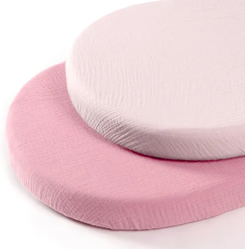 Miniatura 45 de lulumoon Sábanas de muselina para moisés para bebé: sábanas ajustables suaves para moisés de cabecera para niños y niñas Oliva y Crema