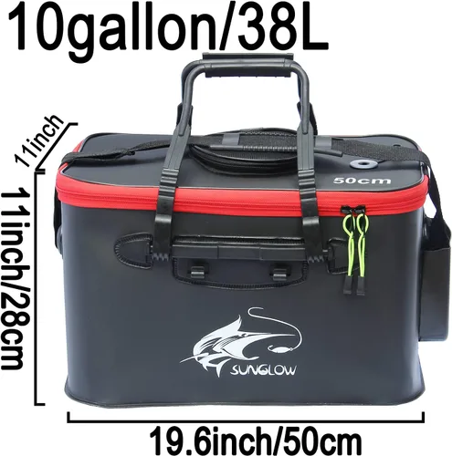 Miniatura 2 de Grneric Cubo de pesca, 6 galones/8 galones/10 galones, contenedor de pescado vivo multifuncional, cubo de cebo de pescado vivo, bolsa de pesca