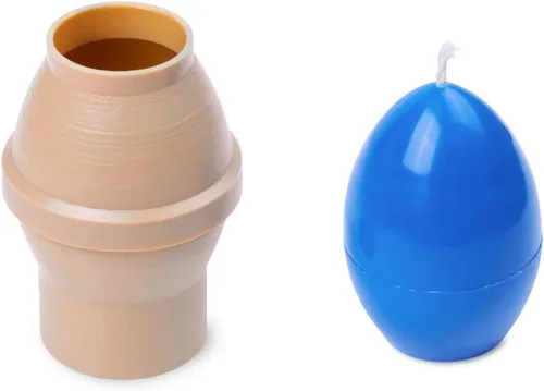 Molde de vela en forma de huevo - Altura: 3.5 pulgadas, ancho: 2.3 pulgadas - 30 pies de mecha incluida como regalo - Moldes de vela de plástico