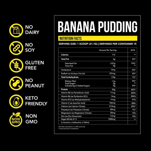 Miniatura 5 de Just Move Protien - Proteína de Pudín de Plátano - Vegana (a Base de Plantas), Orgánica, Sin Lácteos, Sin Soja, Sin Gluten, Keto, Sin Maní, 20g