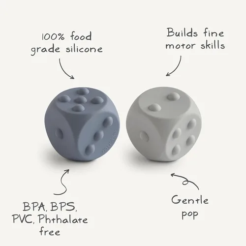 Miniatura 8 de mushie Juguete de silicona para prensar dados Juego sensorial para bebés durante más de 10 meses (rubor/arena cambiante)