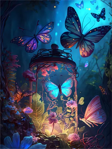FILASLFT Kits de pintura de diamantes para adultos, pintura de diamantes de mariposa, arte de diamantes de bricolaje, arte y manualidades para