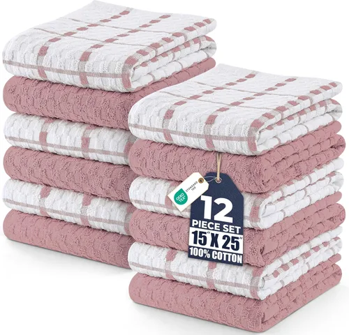 Miniatura 9 de Utopia Towels Kitchen - Juego de 12 toallas de cocina de 100 % algodón hilado en anillo de 15 x 25 pulgadas, súper suaves y absorbentes, juego