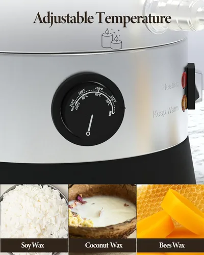Miniatura 3 de Derretidor de cera para hacer velas, [12.7 cuartos de galón] derretidor eléctrico de cera de vela de gran capacidad con control de temperatura