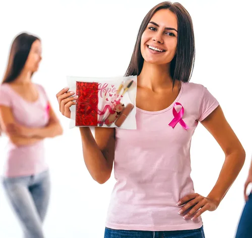 Miniatura 7 de 60 bolsas de maquillaje para concientización sobre el cáncer de mama, bolsas de cosméticos de cinta rosa, regalos para mujeres y niñas, bolsa