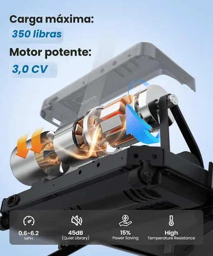 Miniatura 4 de WELLFIT Caminadora con barra de agarre, caminadora con inclinación del 10% para el hogar, capacidad de peso de 320 libras, caminadora pequeña