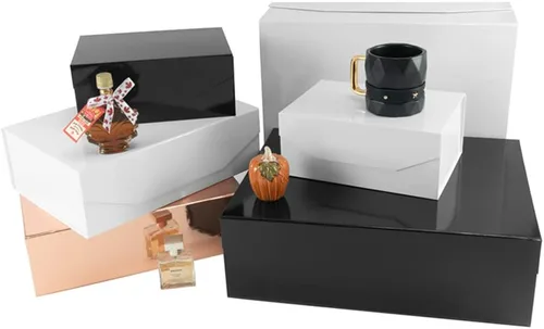 Miniatura 5 de 5 cajas de regalo rosa con cinta de 9.5 x 7 x 4 pulgadas, caja de regalo resistente con tapa para embalaje de regalo, cajas de almacenamiento