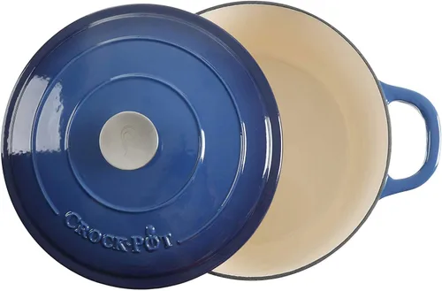 Miniatura 2 de Crock Pot olla para horno holandés de hierro fundido artesanal de 7 cuartos de galón, Sapphire Blue