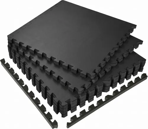 SUPERJARE 6 alfombrillas de goma de 0.56 pulgadas de grosor, 24 pies cuadrados, alfombrillas de espuma EVA de alta densidad con parte superior de