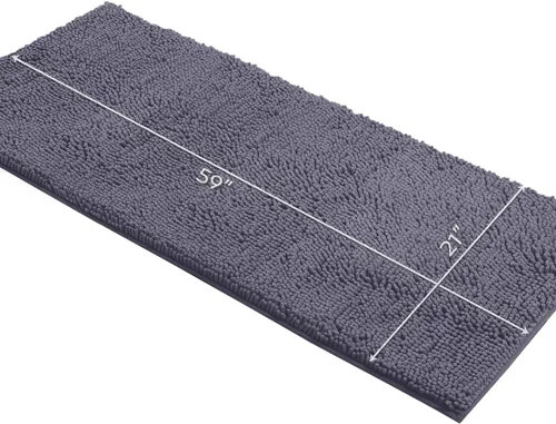 Miniatura 44 de LuxUrux Tapete de microfibra afelpada, de felpilla extrasuave, pelo largo de 1 pulgada, muy absorbente, para baño o ducha, lavar y secar a máquina