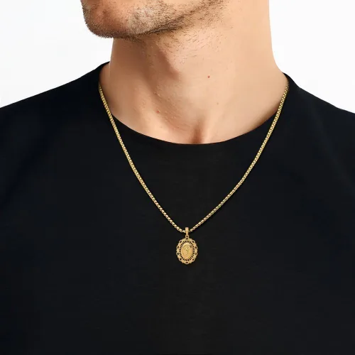 Miniatura 4 de IceCarats Collar con colgante ovalado de oro amarillo de 14 quilates con dije de medalla de Nuestra Señora de los Milagros de la Virgen María