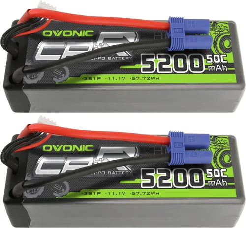 OVONIC 3S Lipo Batería 50C 5200mAh 11.1V Lipo Batería con EC5 Conector para Arrma 1/5 1/8 1/10 RC Coche y Camión