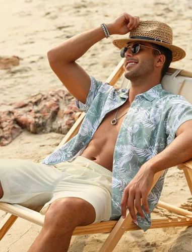 Miniatura 4 de EISHOPEER Conjunto de camisa hawaiana para hombre, camisa de manga corta con botones y pantalones cortos de playa sólidos de secado rápido, tallas