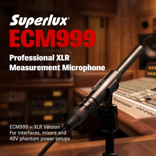 Miniatura 3 de Superlux ECM999 Micrófono de Medición, Micrófono Condensador Omnidireccional - Precisión para Calibración de Sala, Pruebas de Audio y Análisis